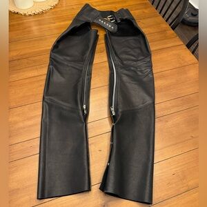 Women’s Black Leather Chaps